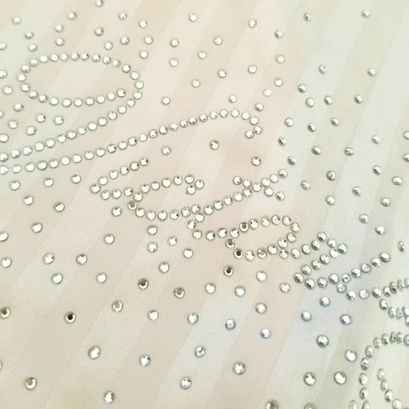 Victoria's Secret Limited Edition Rhinestone Crystal Satin Stripe Pajama Set NWT - Picture 6 of 15